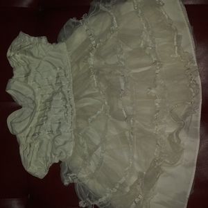 White/Beige ruffle dress